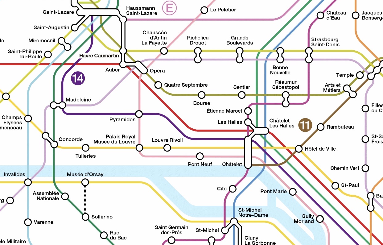 パリの地下鉄路線図