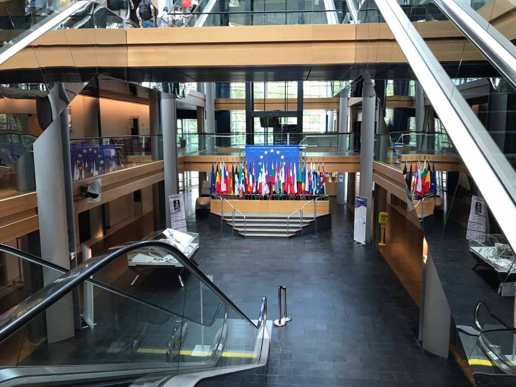 ストラスブールの欧州議会の内部